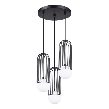 Lestenec na vrvici BRINA 3xG9/8W/230V črna