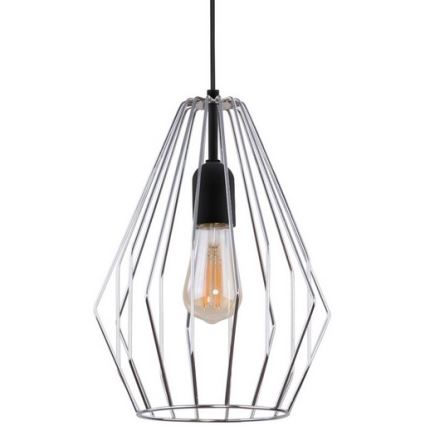 Lestenec na vrvici BRYLANT 1xE27/60W/230V sijajni krom