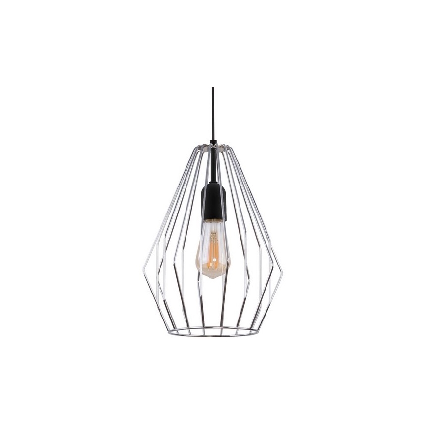 Lestenec na vrvici BRYLANT 1xE27/60W/230V sijajni krom