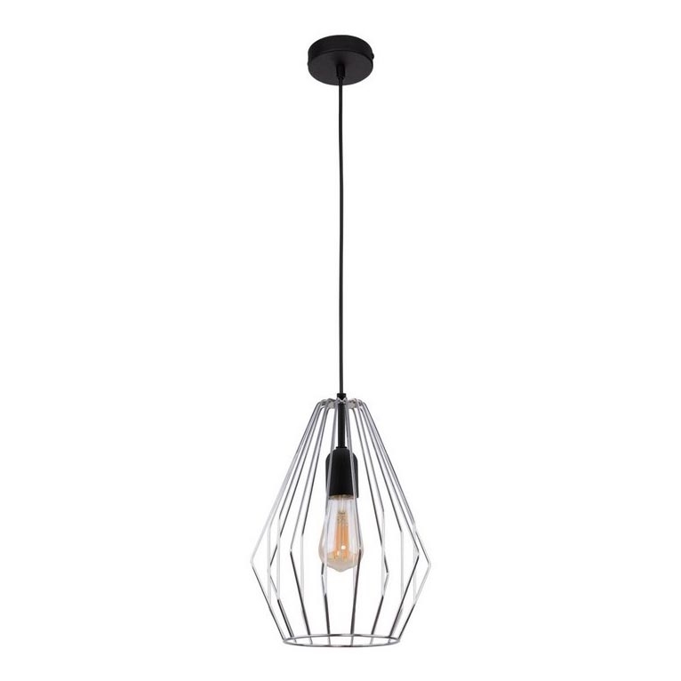 Lestenec na vrvici BRYLANT 1xE27/60W/230V sijajni krom