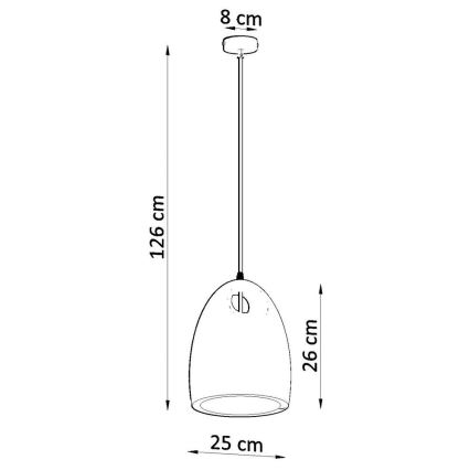 Lestenec na vrvici BUKANO 1xE27/60W/230V