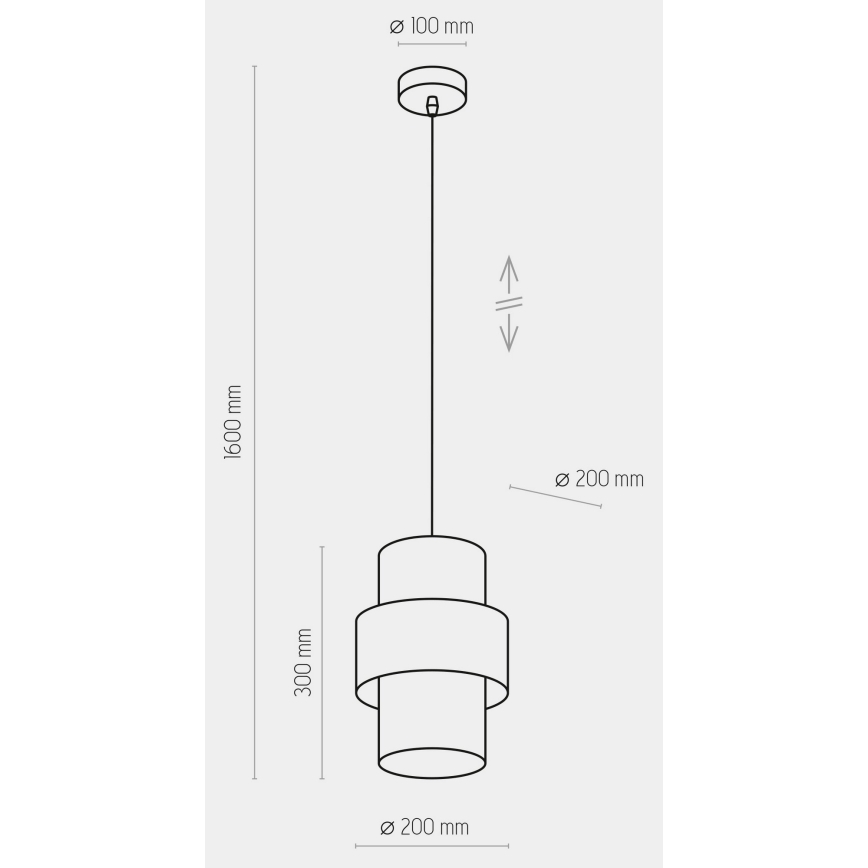 Lestenec na vrvici CALISTO 1xE27/15W/230V zlat/črn