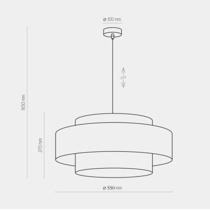 Lestenec na vrvici CALISTO 1xE27/25W/230V zlata/črna