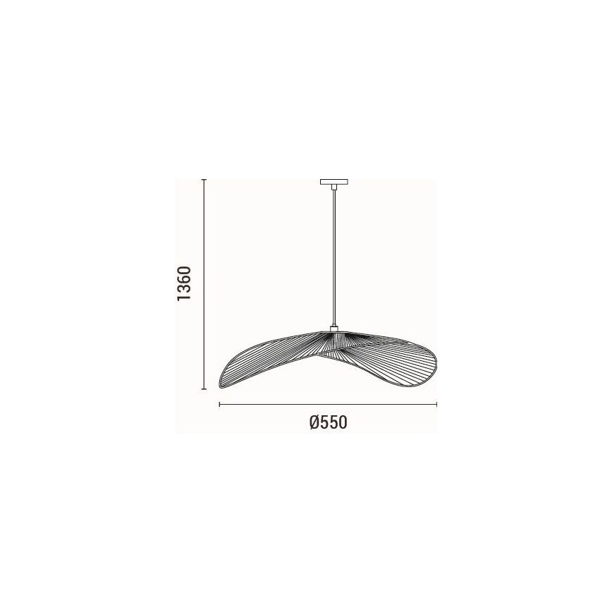 Lestenec na vrvici CALYPSO 1xE27/15W/230V pr. 55 cm bambus