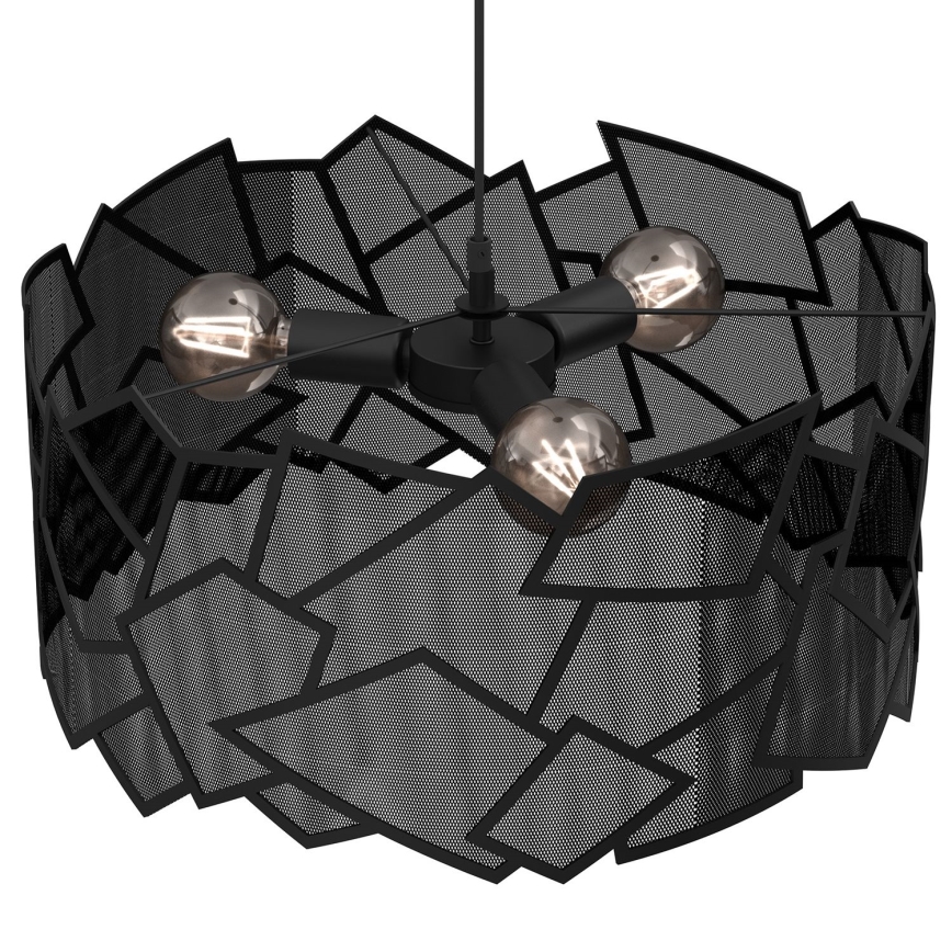Lestenec na vrvici CAMO 3xE27/15W/230V črna