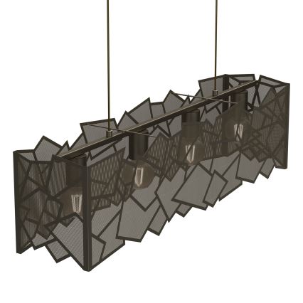 Lestenec na vrvici CAMO 4xE27/15W/230V zlata
