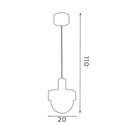 Lestenec na vrvici CANAN 1xE27/15W/230V premer 20 cm bež