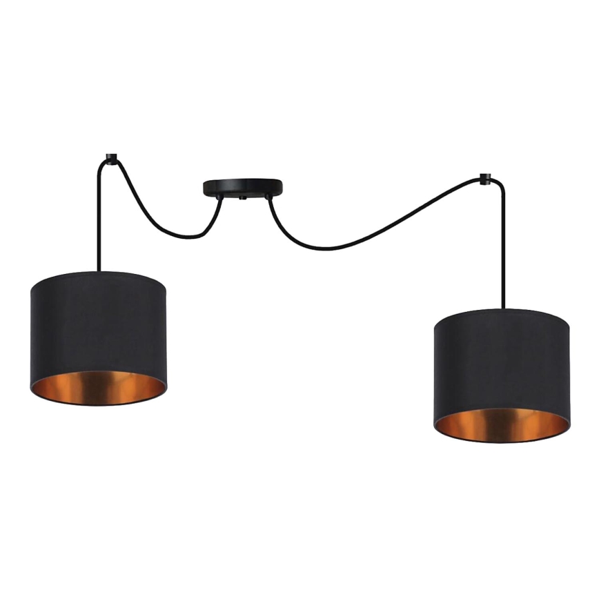 Lestenec na vrvici CANDIDA 2xE27/40W/230V spider črna/baker