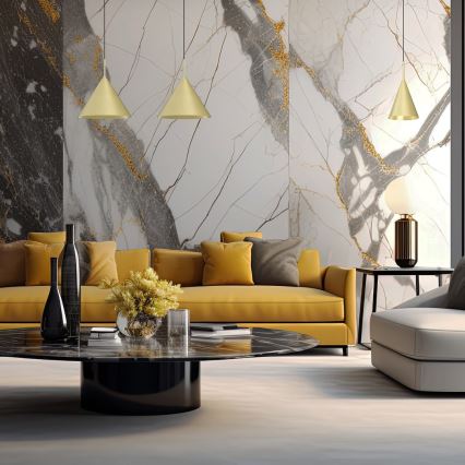 Lestenec na vrvici CAPITAL 1xGX53/15W/230V premer 32 cm v zlati barvi