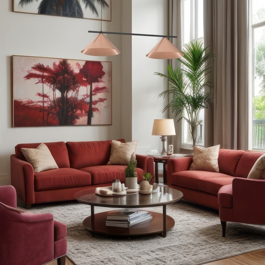 Lestenec na vrvici CAPITAL 2xGX53/15W/230V rožnato zlata