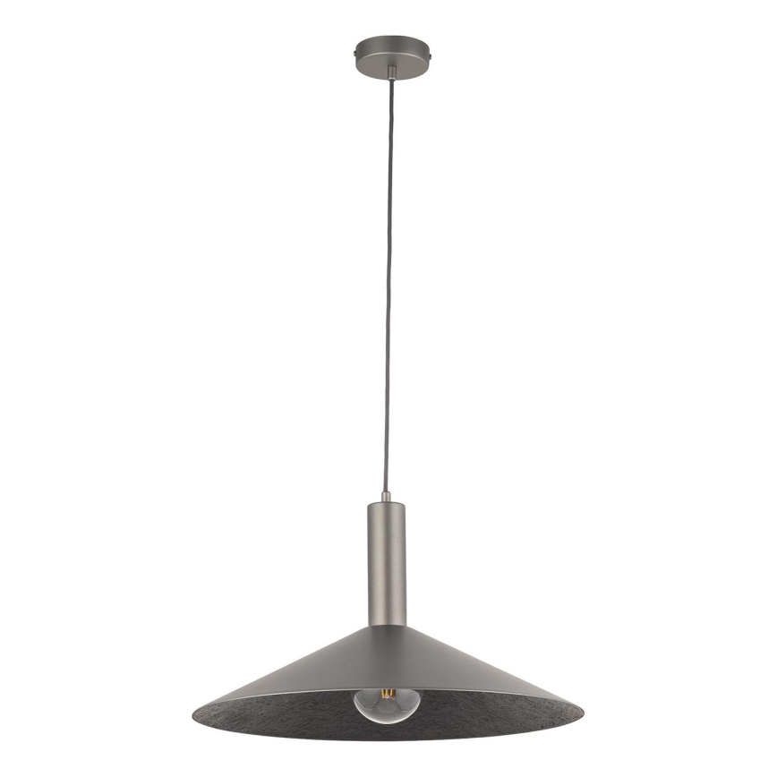 Lestenec na vrvici CAPRI 1xE27/15W/230V pr. 50 cm antracit/siva