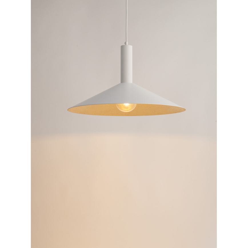 Lestenec na vrvici CAPRI 1xE27/15W/230V pr. 50 cm bela/zlata