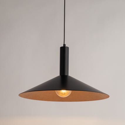 Lestenec na vrvici CAPRI 1xE27/15W/230V pr. 50 cm črna/baker
