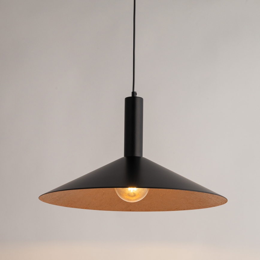 Lestenec na vrvici CAPRI 1xE27/15W/230V pr. 50 cm črna/baker