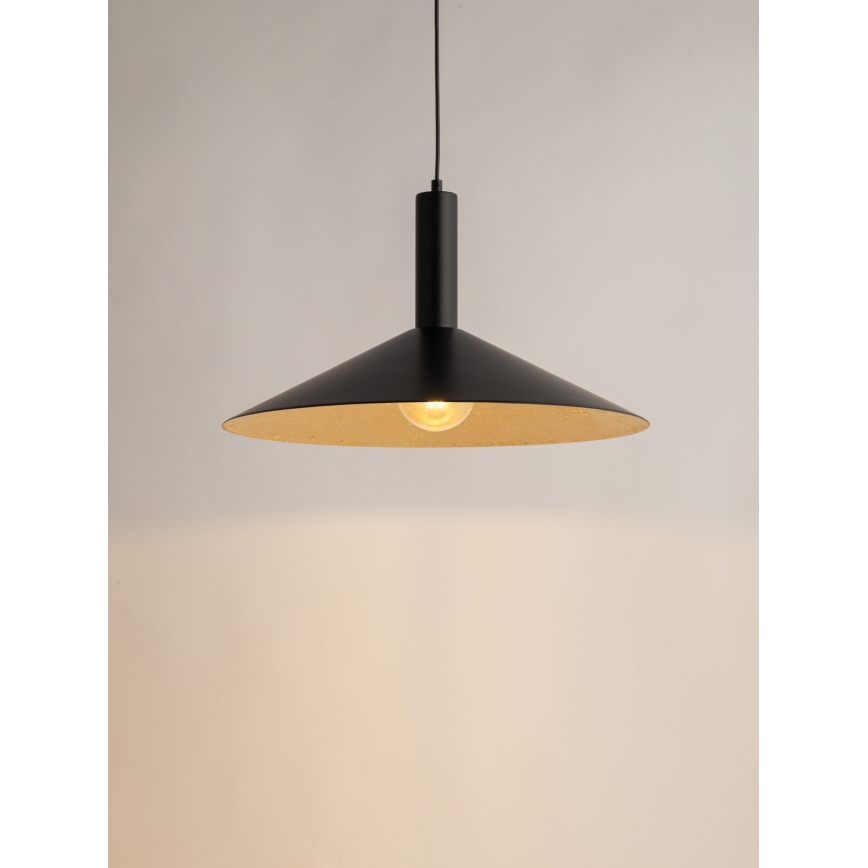 Lestenec na vrvici CAPRI 1xE27/15W/230V pr. 50 cm črna/zlata
