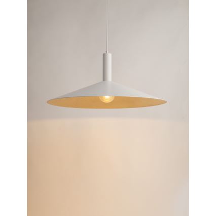 Lestenec na vrvici CAPRI 1xE27/15W/230V pr. 70 cm bela/zlata