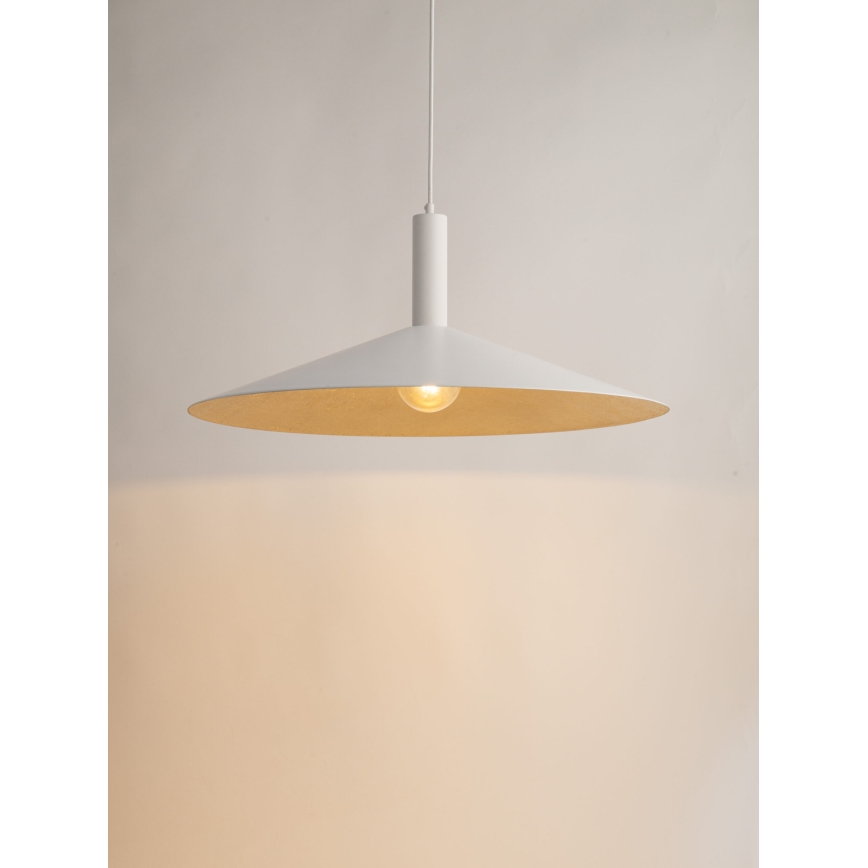 Lestenec na vrvici CAPRI 1xE27/15W/230V pr. 70 cm bela/zlata