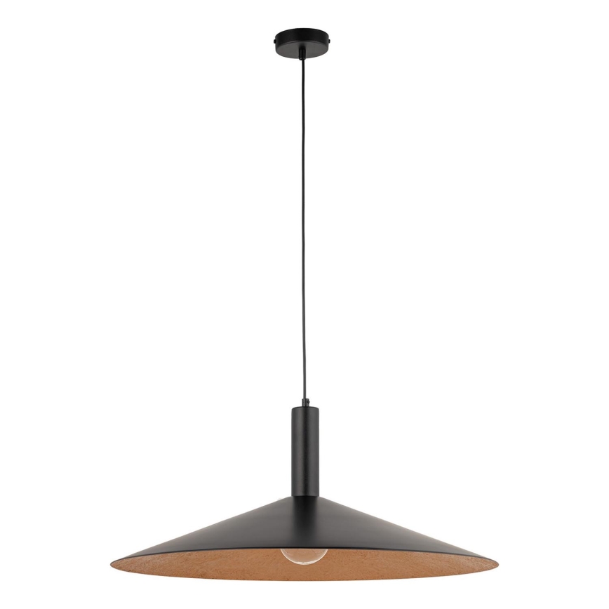 Lestenec na vrvici CAPRI 1xE27/15W/230V pr. 70 cm črna/baker