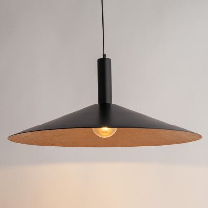 Lestenec na vrvici CAPRI 1xE27/15W/230V pr. 70 cm črna/baker