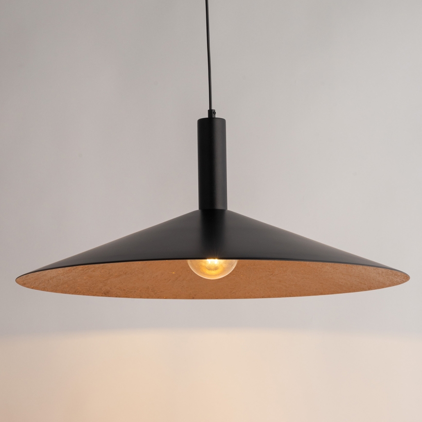 Lestenec na vrvici CAPRI 1xE27/15W/230V pr. 70 cm črna/baker