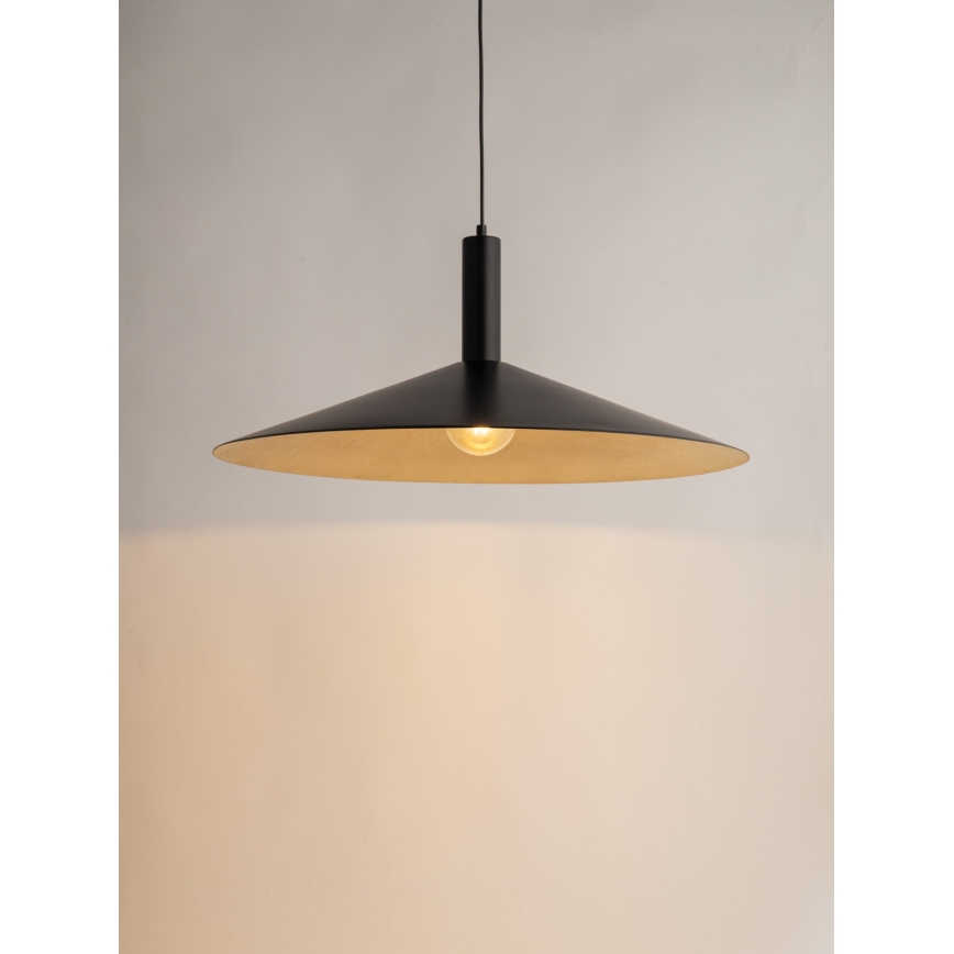 Lestenec na vrvici CAPRI 1xE27/15W/230V pr. 70 cm črna/zlata