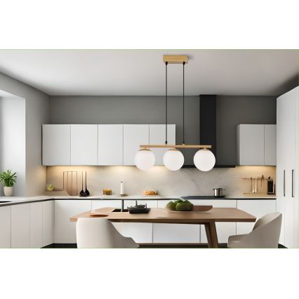 Lestenec na vrvici CARRINE 4xE14/40W/230V rjava