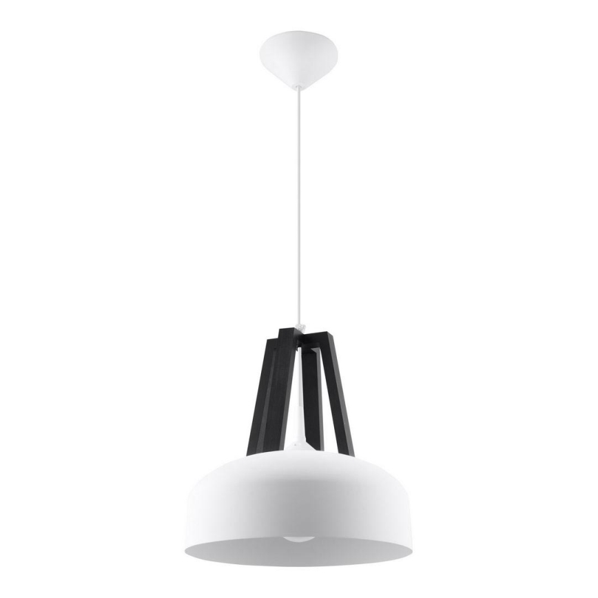 Lestenec na vrvici CASCO 1xE27/60W/230V pr. 30 cm Breza/bukev