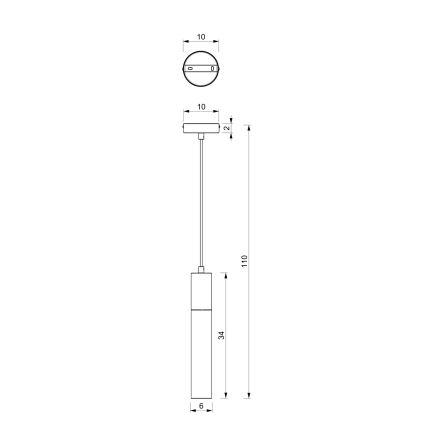 Lestenec na vrvici CASSA 1xGU10/8W/230V bela/zlata