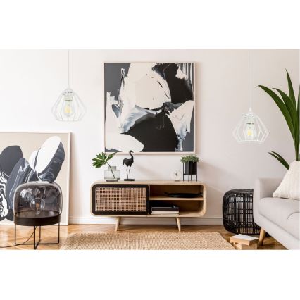 Lestenec na vrvici CEED 1xE27/60W/230V bela