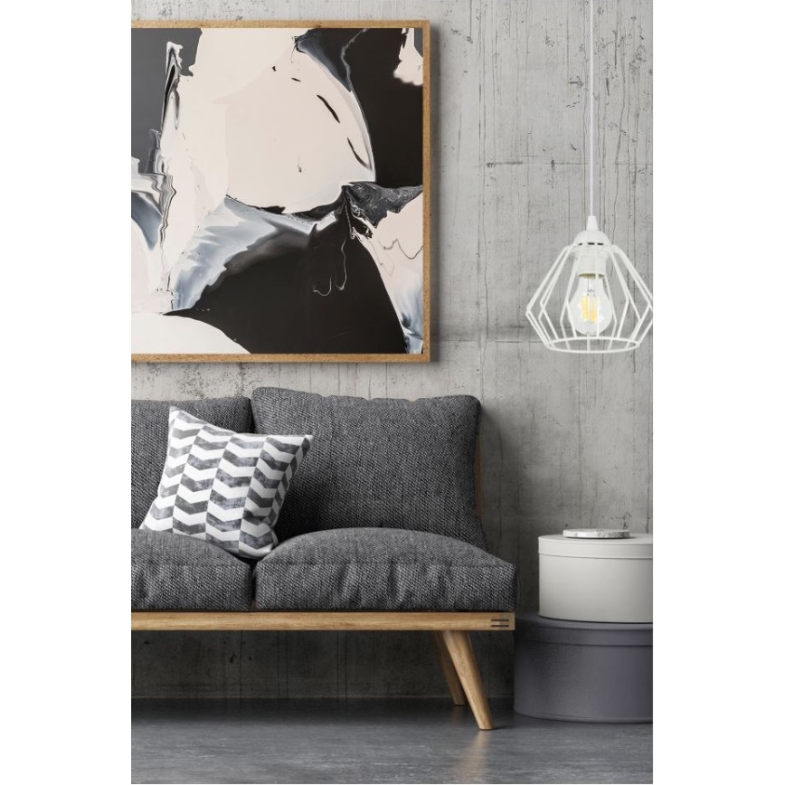 Lestenec na vrvici CEED 1xE27/60W/230V bela