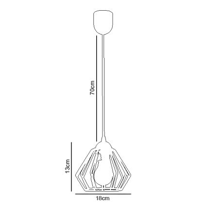 Lestenec na vrvici CEED 1xE27/60W/230V siv