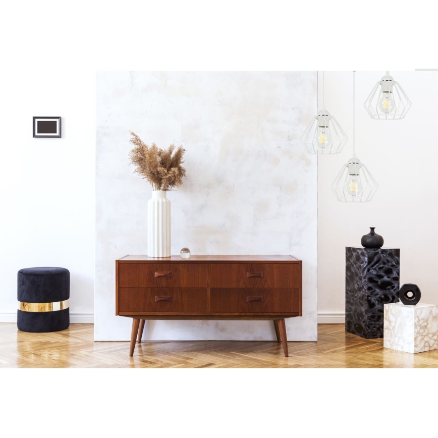 Lestenec na vrvici CEED 3xE27/60W/230V bela
