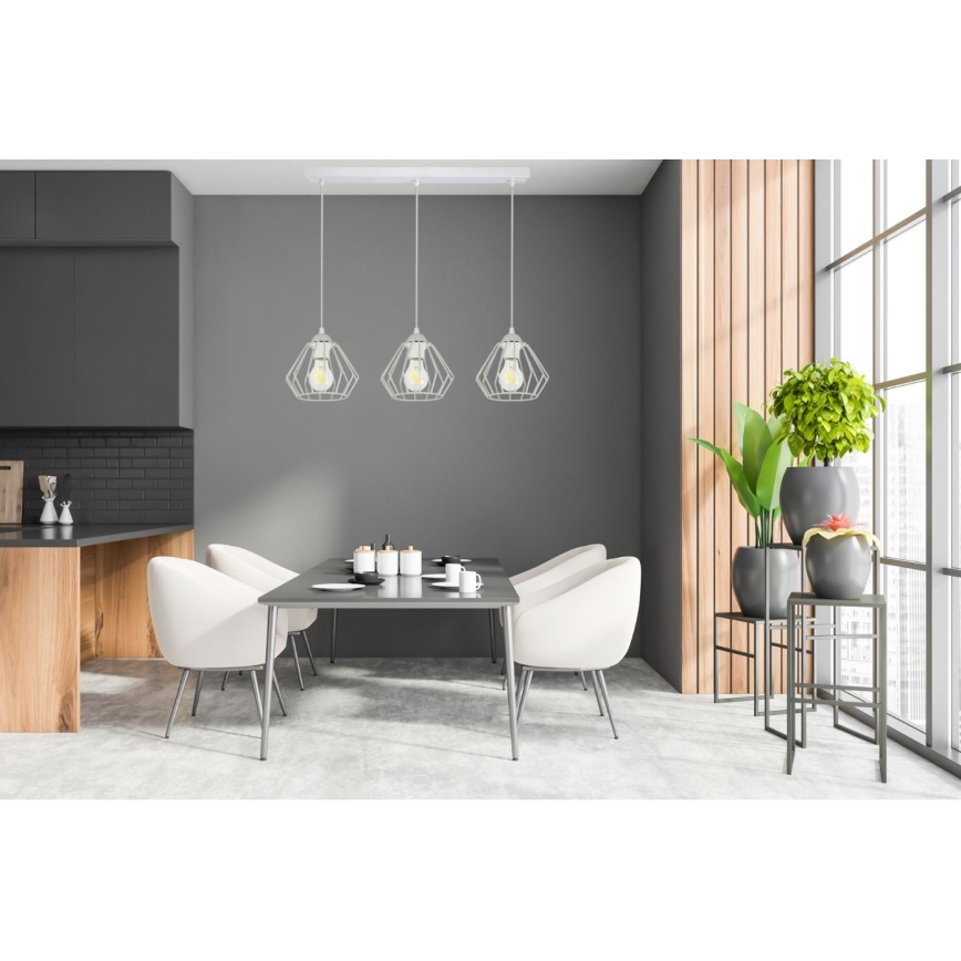 Lestenec na vrvici CEED 3xE27/60W/230V siv
