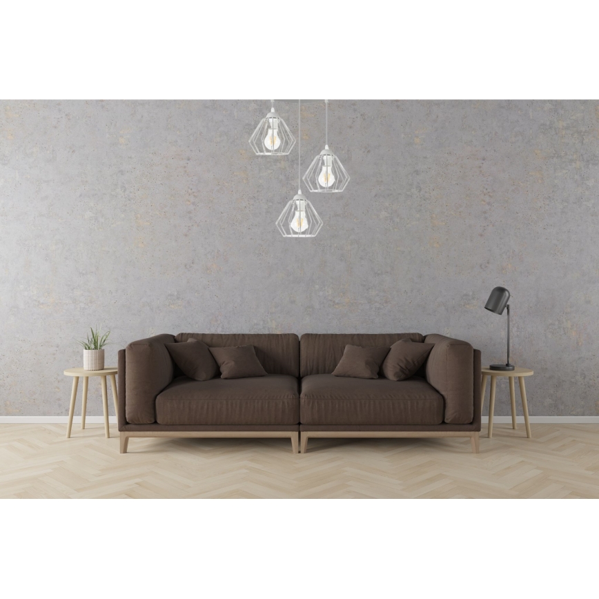 Lestenec na vrvici CEED 3xE27/60W/230V siv