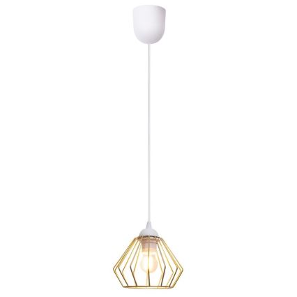 Lestenec na vrvici CEED GOLD 1xE27/60W/230V pr. 17,5 cm bela/zlata