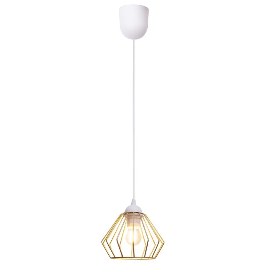 Lestenec na vrvici CEED GOLD 1xE27/60W/230V pr. 17,5 cm bela/zlata