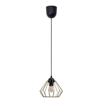 Lestenec na vrvici CEED GOLD 1xE27/60W/230V pr. 17,5 cm črna/zlata