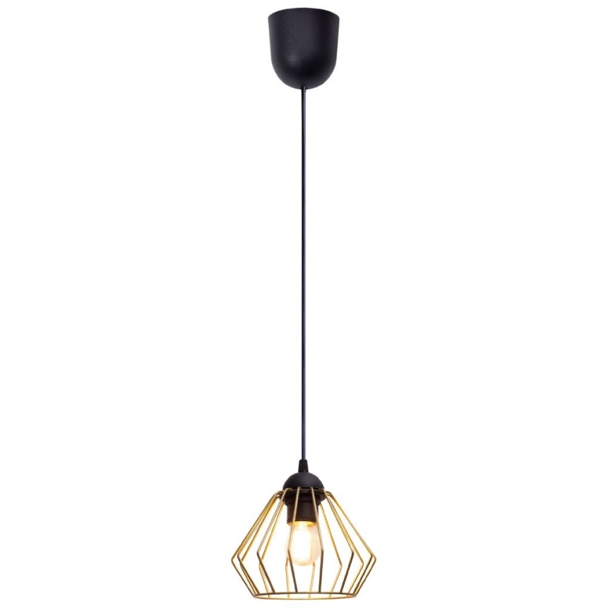 Lestenec na vrvici CEED GOLD 1xE27/60W/230V pr. 17,5 cm črna/zlata