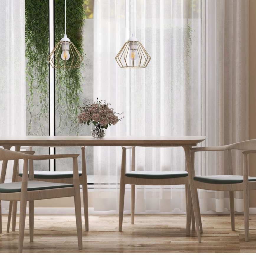 Lestenec na vrvici CEED GOLD 2xE27/60W/230V bela/zlata