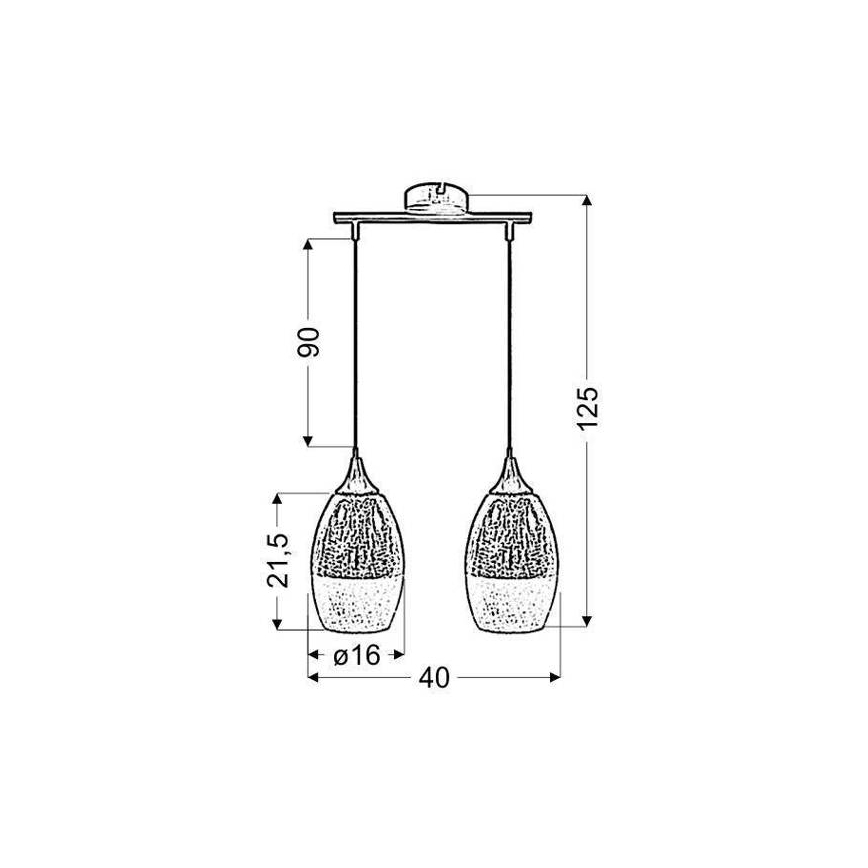 Lestenec na vrvici CELIA 2xE27/60W/230V