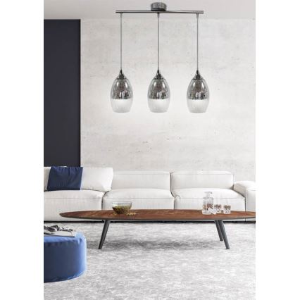Lestenec na vrvici CELIA 3xE27/60W/230V