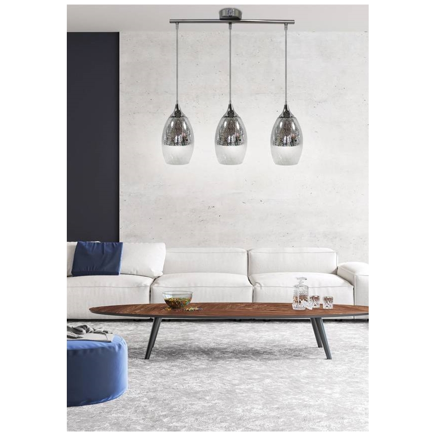 Lestenec na vrvici CELIA 3xE27/60W/230V
