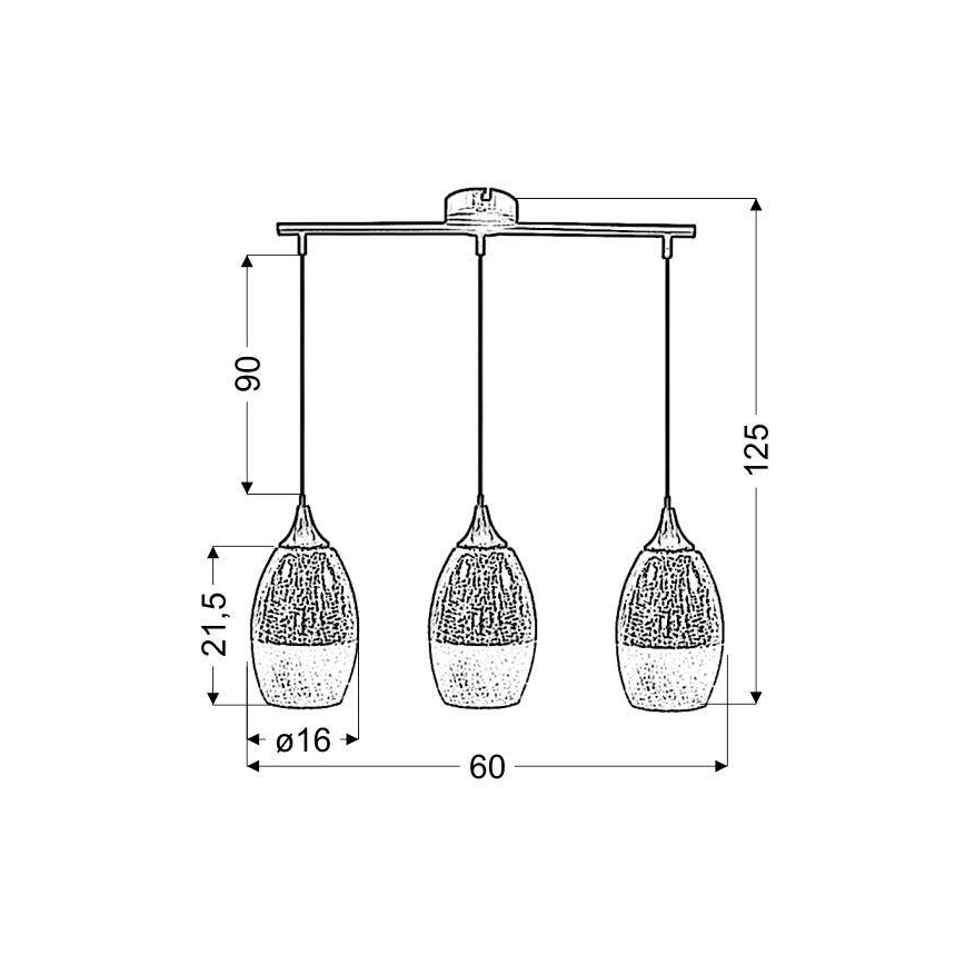 Lestenec na vrvici CELIA 3xE27/60W/230V