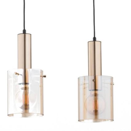 Lestenec na vrvici CELIA 3xE27/60W/230V zlat