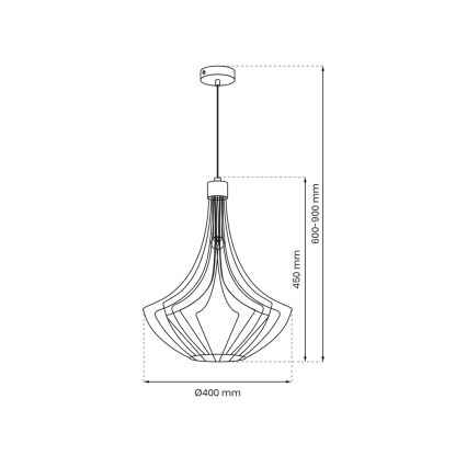 Lestenec na vrvici CESTA 1xE27/60W/230V črn