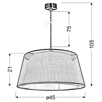 Lestenec na vrvici CHARLIE 1xE27/60W/230V bež