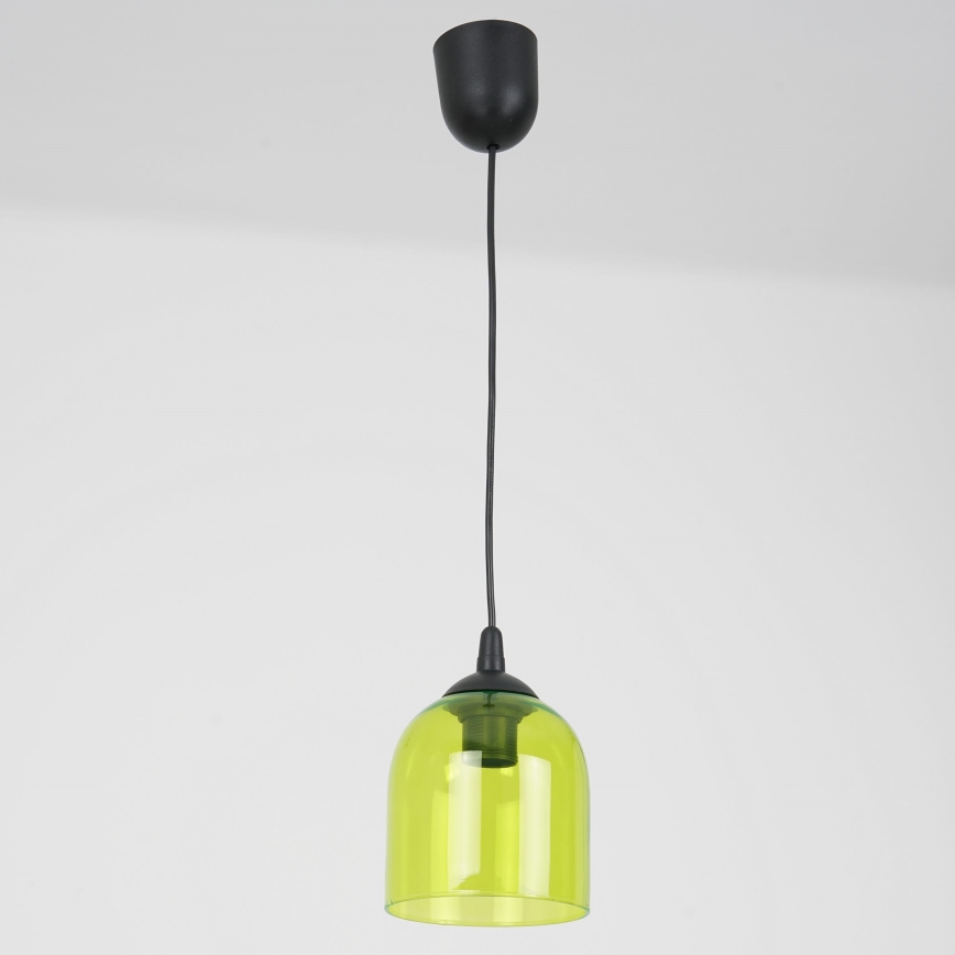 Lestenec na vrvici CHRIS 1xE27/60W/230V pr. 11 cm zelena