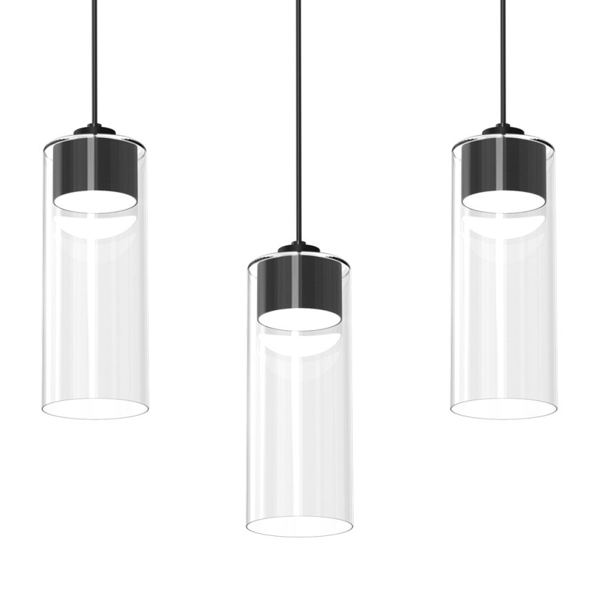 Lestenec na vrvici CLARISSA 3xGX53/12W/230V črn