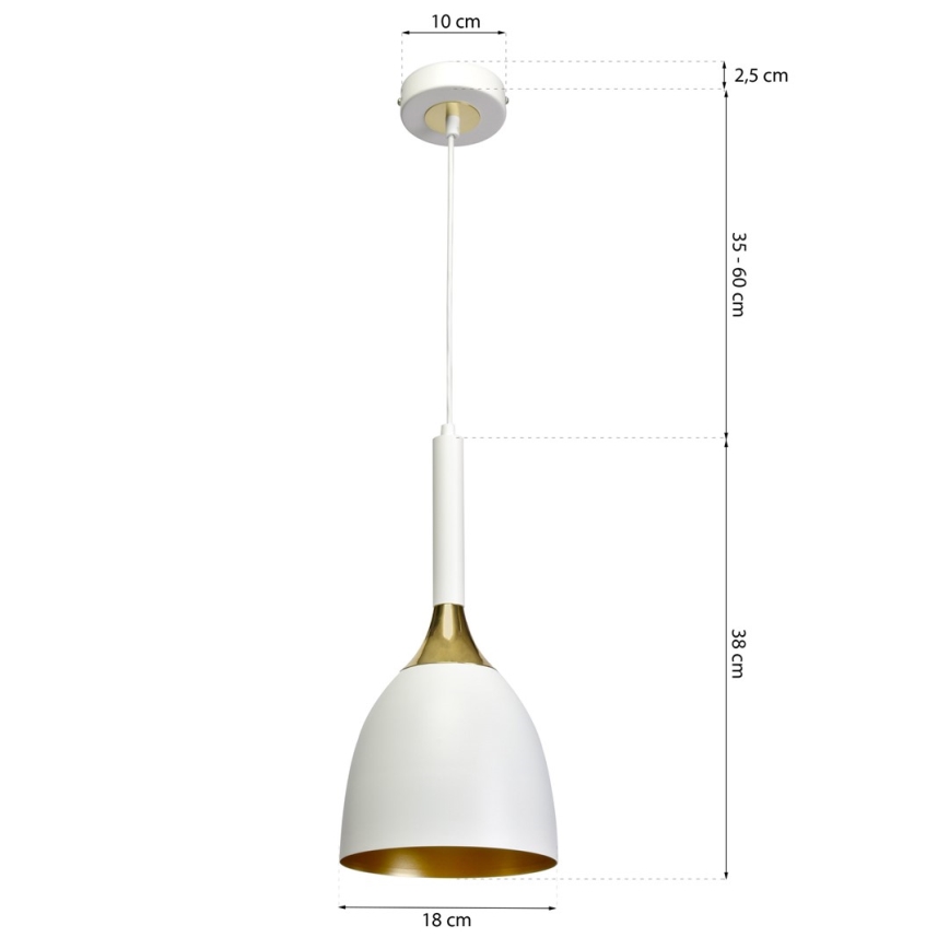 Lestenec na vrvici CLARK 1xE27/60W/230V