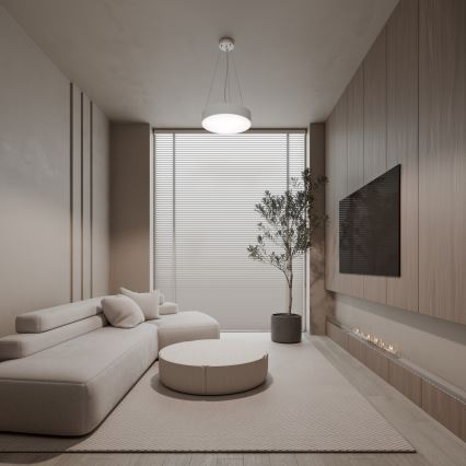 Lestenec na vrvici CLEO 3xE27/24W/230V pr. 40 cm bela